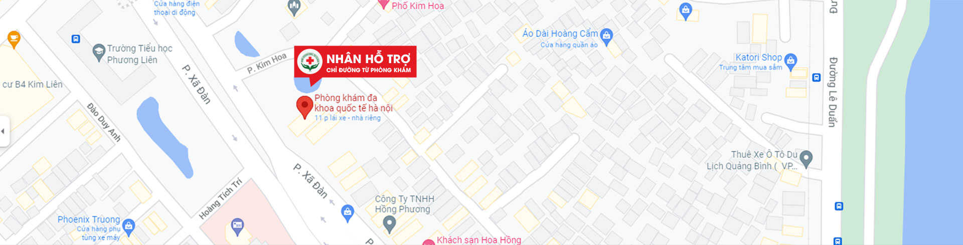 Bản đồ chỉ đường đến phòng khám đa khoa quốc tế Hà Nội 152 Xã Đàn